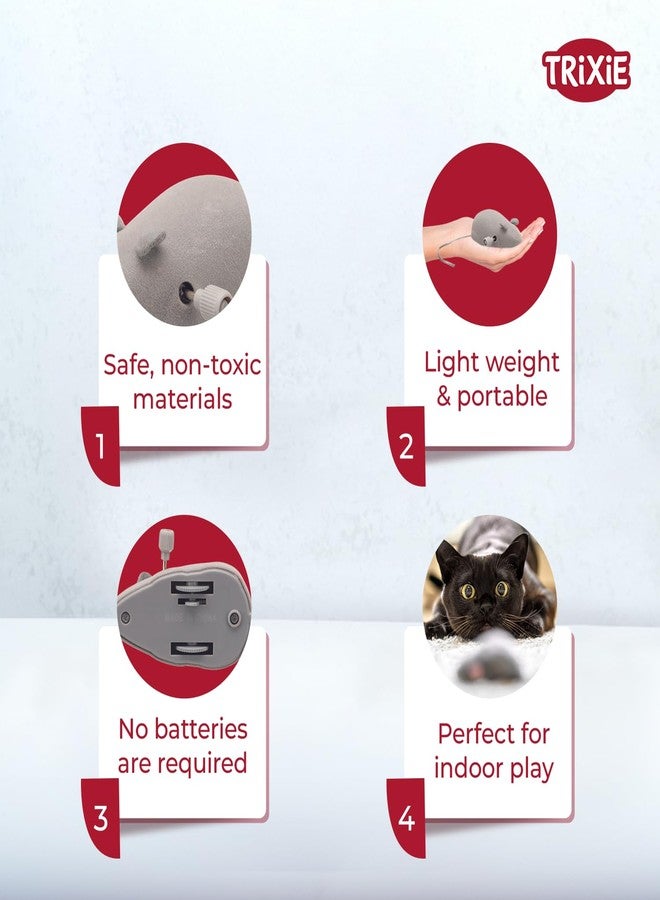 Trixie Wind up Mouse Toy for Cats, Interactive Cat Toy Made with Non-Toxic Plastic, Classic Mouse Shape Toy for Your Kitten’s Natural Hunting Instincts - 7 cm (Pack of 3) - Image 5